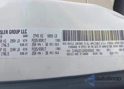 2010 Volkswagen Routan Se z USA, uszkodzony, nr VIN 2V4RW3D16AR245943